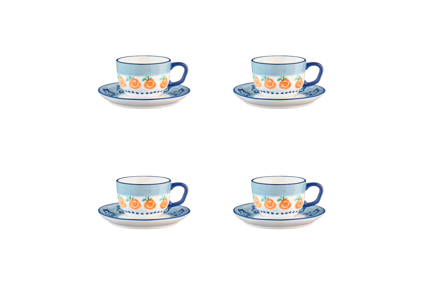 Tasse NAPOLI 20cl et soucoupe Ø15cm - 8 pièces - Agrume