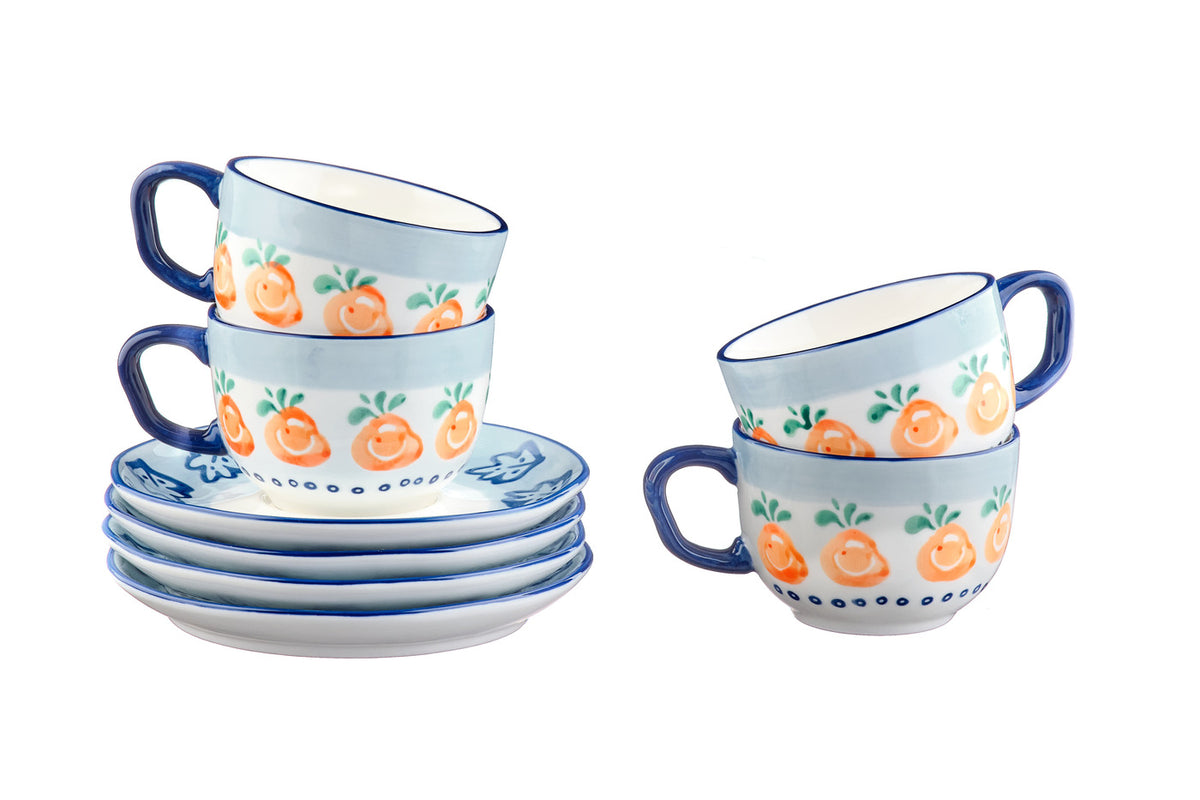 Tasse NAPOLI 20cl et soucoupe Ø15cm - 8 pièces - Agrume