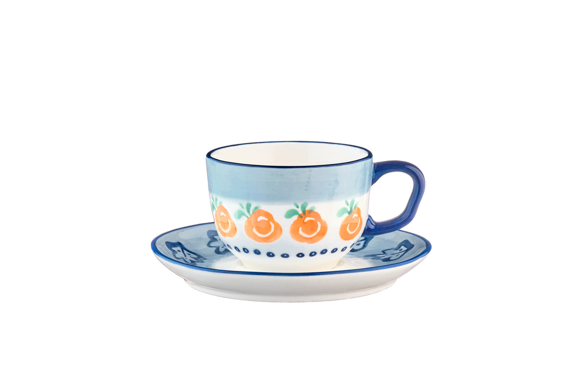 Tasse NAPOLI 20cl et soucoupe Ø15cm - 8 pièces - Agrume