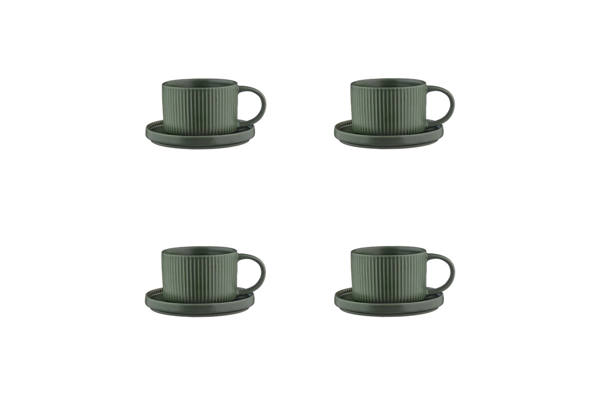 Tasse SCANDI 15cl et soucoupe Ø12cm - 8 pièces - Olive