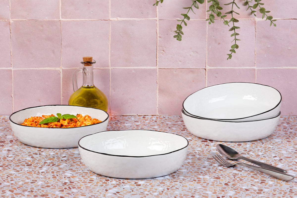 Assiette creuse PURE Ø21,5cm - 4 pièces - Blanc Neige