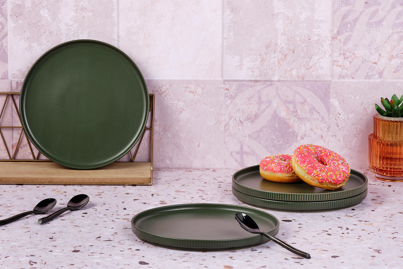 Assiette SCANDI Ø21,5cm - 4 pièces - Olive