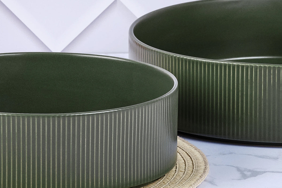 Saladier SCANDI Ø21,5cm et Ø27,5cm - 2 pièces - Olive