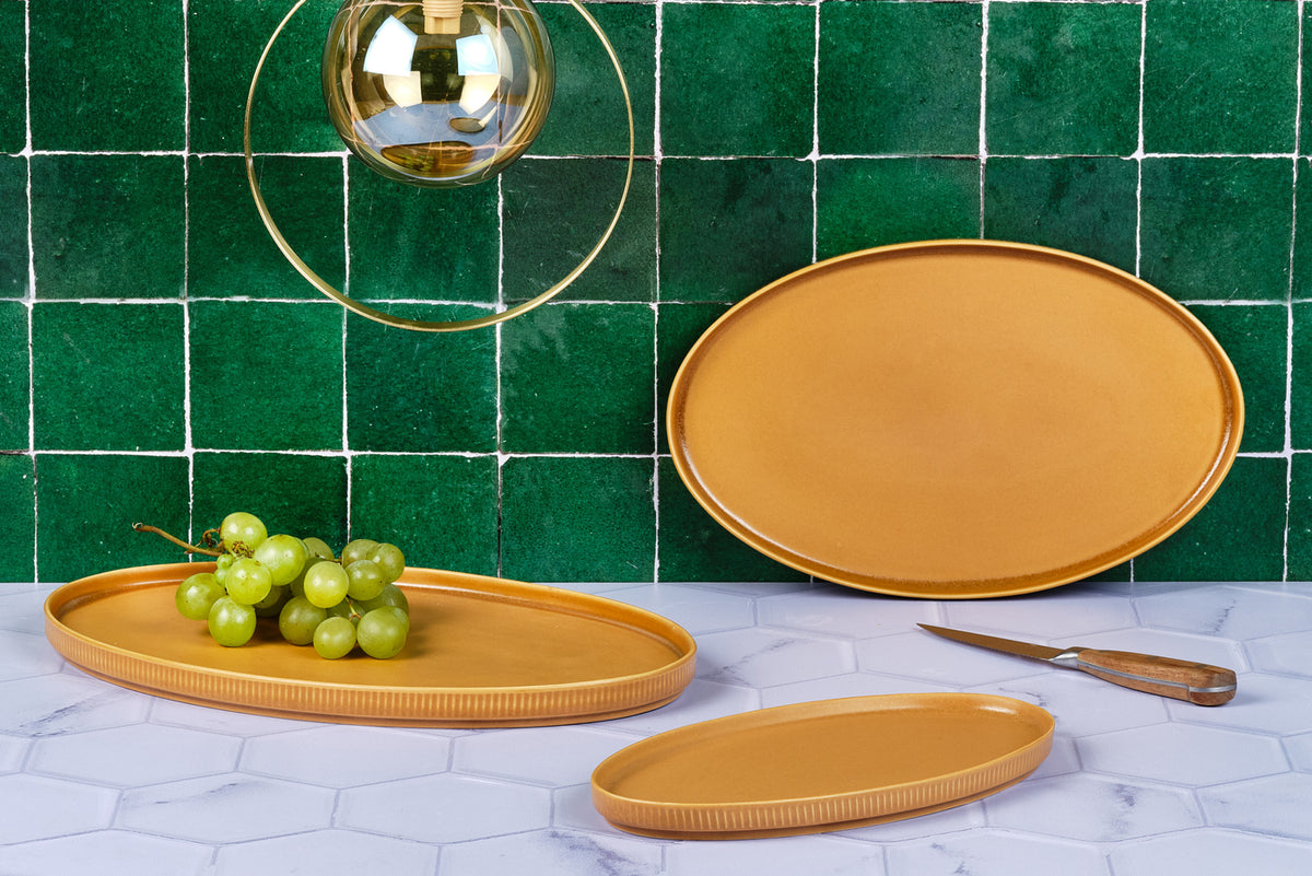 Plateau de service SCANDI - 3 pièces - Ocre