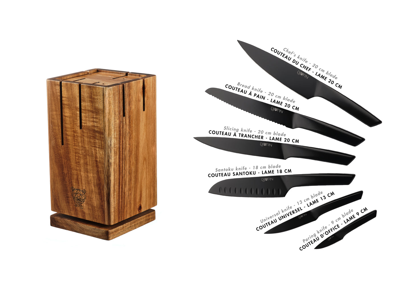 Bloc couteaux de cuisine JENSEN SKAGEN - 7 pièces