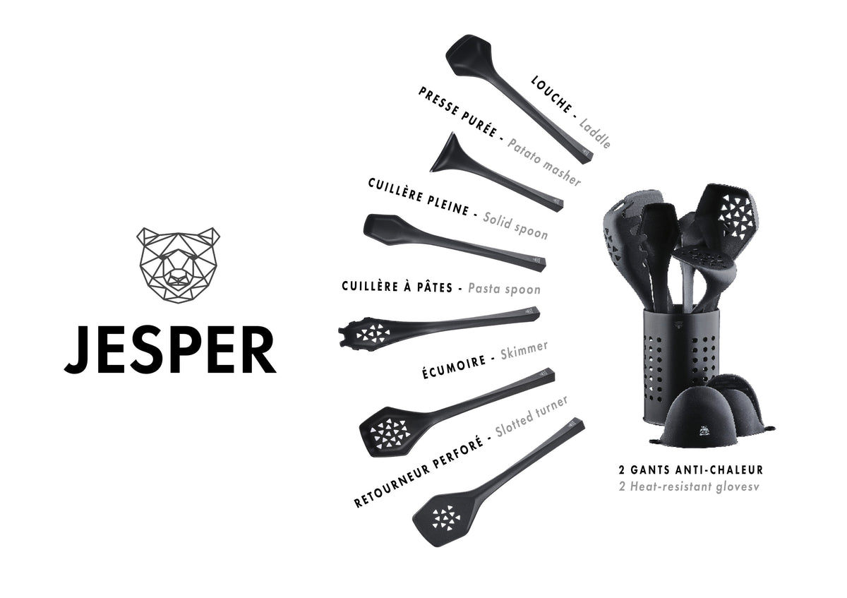 Set d'ustensiles de cuisine en thermoplastique JESPER - 9 pièces