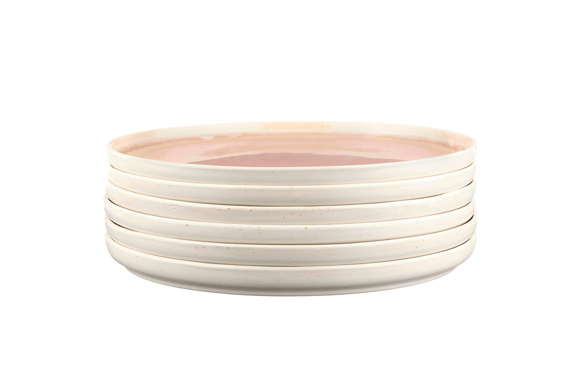Assiette OXYGEN Ø27cm - 6 pièces - Rose poudre