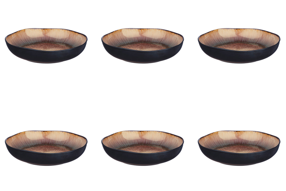 Assiette creuse IRIS Ø22,5cm - 6 pièces - Marron sauvage