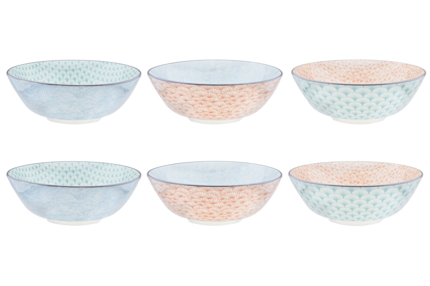 Bol PATTERN Ø21cm - 6 pièces - Pastel