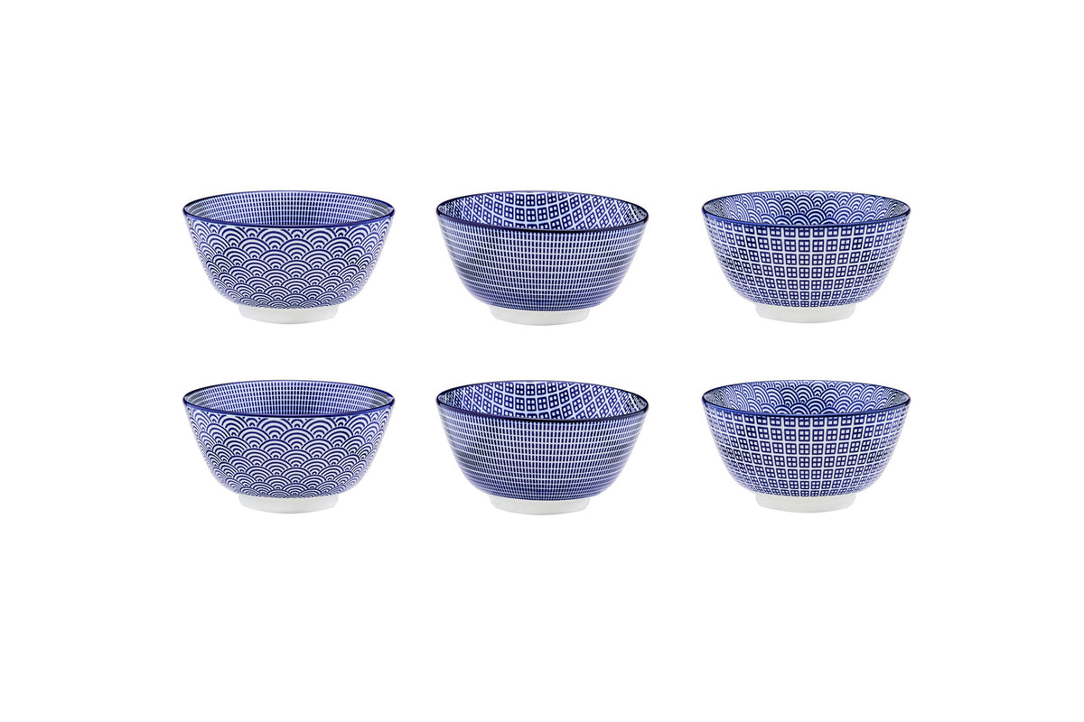 Bol PATTERN Ø12cm - 6 pièces - Dark blue