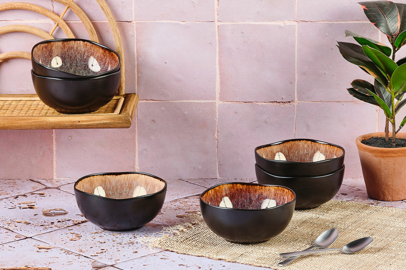 Bol IRIS Ø12cm - 6 pièces - Marron sauvage