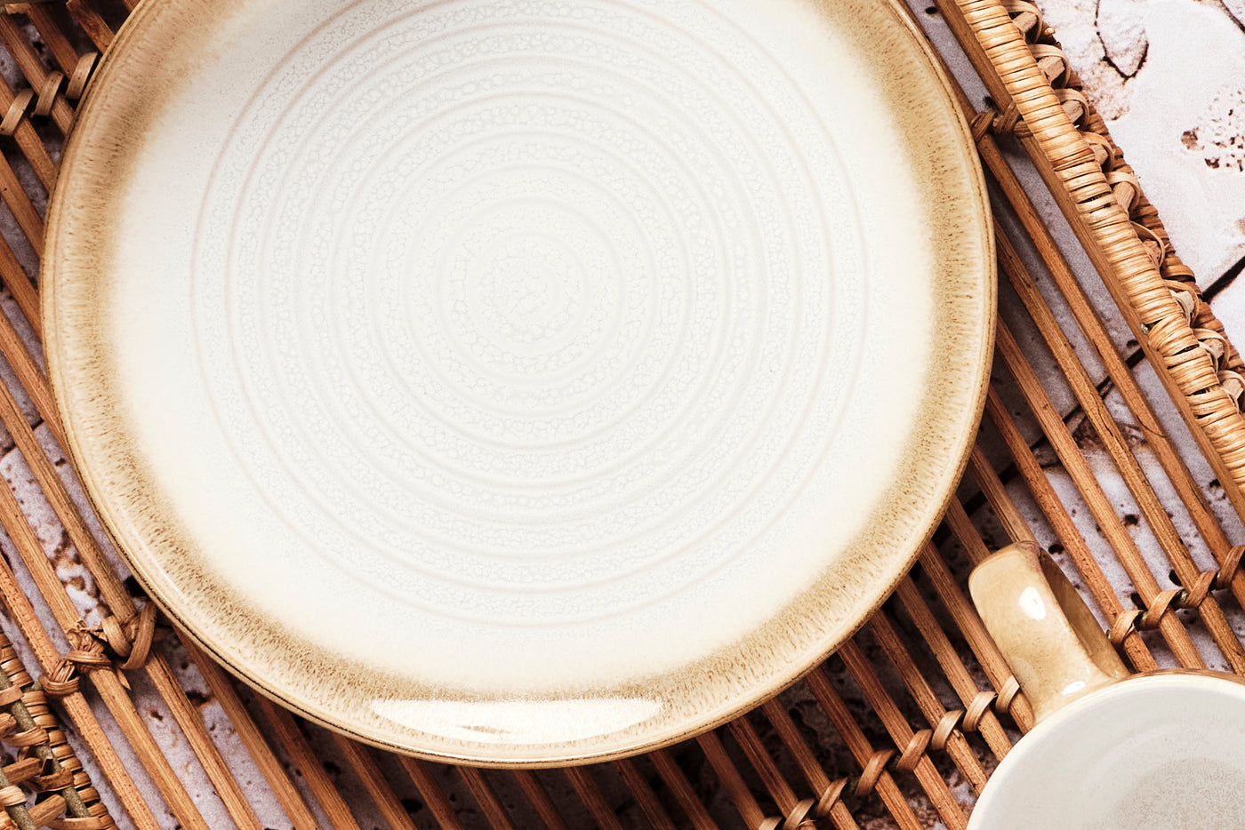Assiette COSMOS Ø21,5cm - 6 pièces - Crème