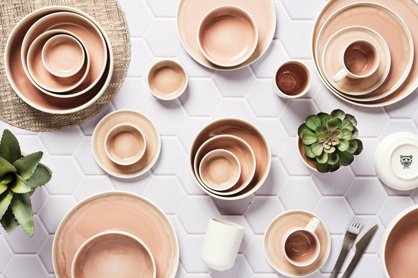 Assiette OXYGEN Ø21,5cm - 6 pièces - Rose poudre