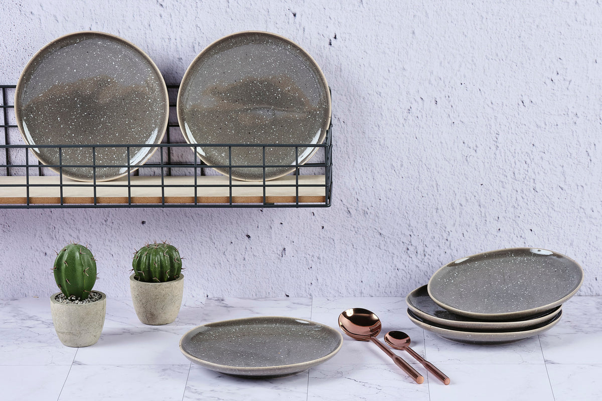 Assiette STELLAR Ø22cm - 6 pièces - Gris béton
