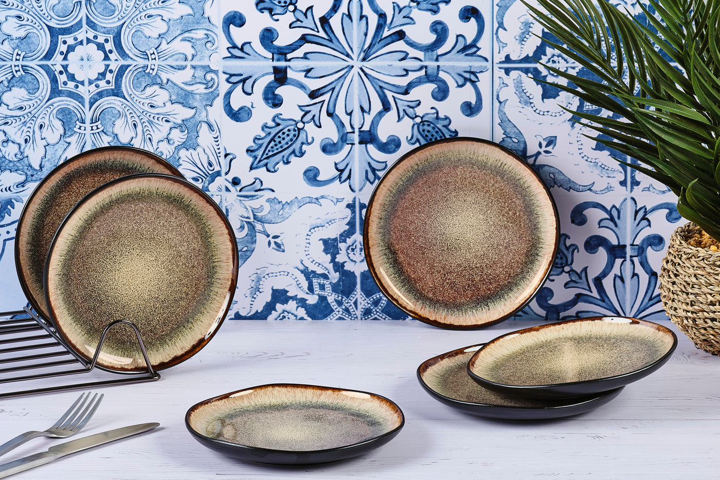 Assiette IRIS Ø16cm - 6 pièces - Marron sauvage