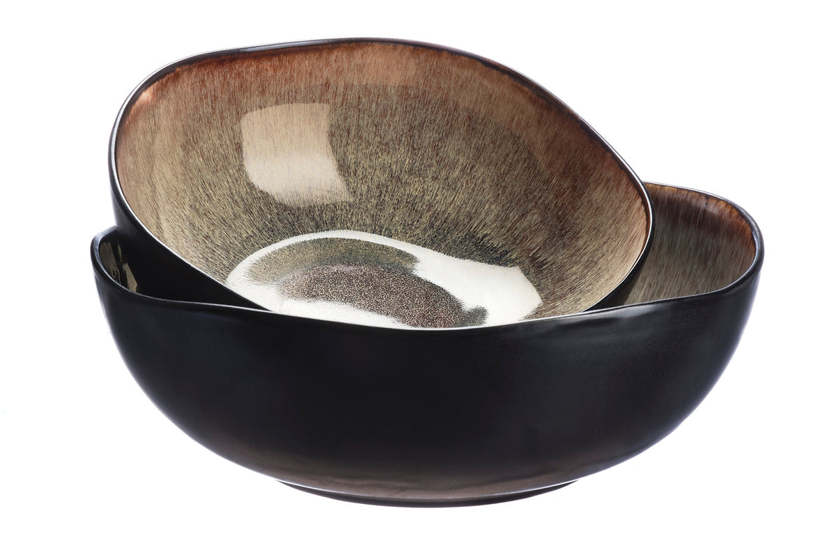 Saladier IRIS Ø24cm et Ø28,5cm - 2 pièces - Marron sauvage
