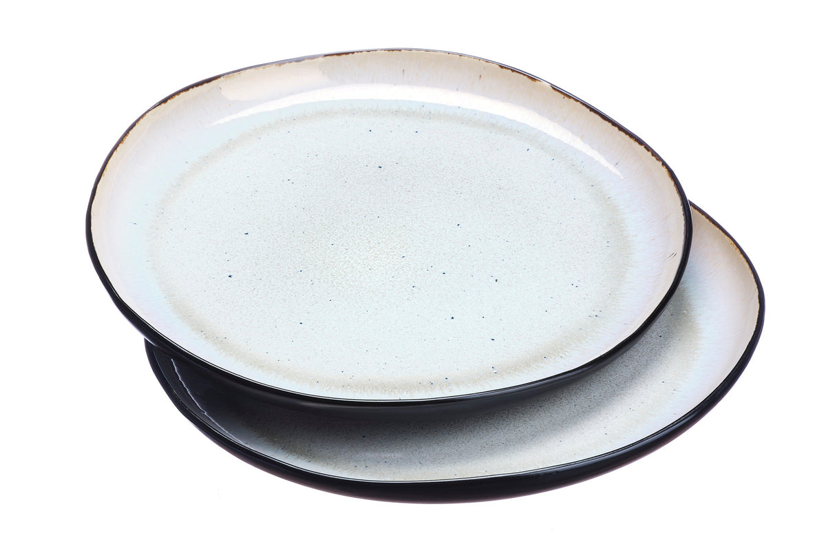 Plateau de service IRIS Ø32cm - 2 pièces - Blanc ivoire