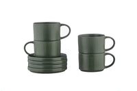 Tasse SCANDI 15cl et soucoupe Ø12cm - 8 pièces - Olive