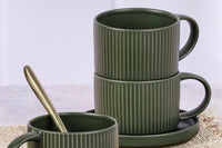 Tasse SCANDI 15cl et soucoupe Ø12cm - 8 pièces - Olive
