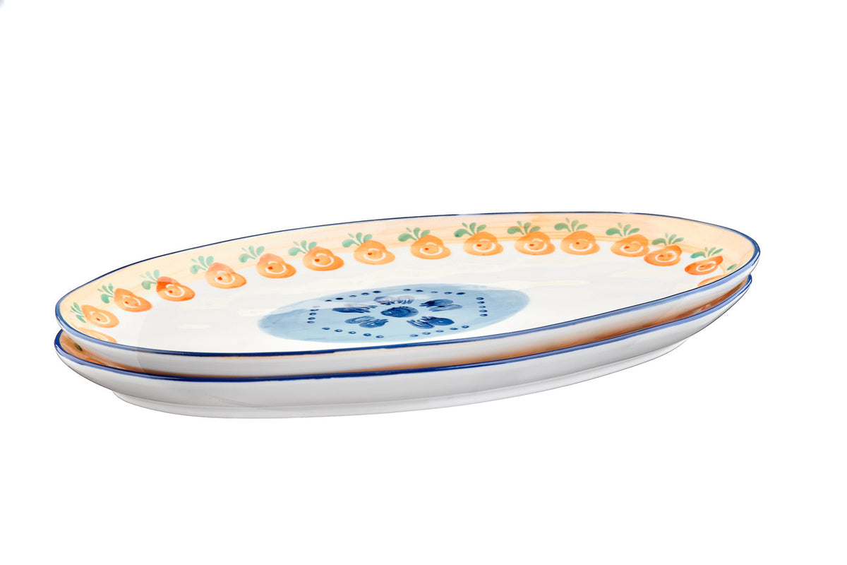 Plateau de service NAPOLI 36,5 x 22cm - 2 pièces - Agrume