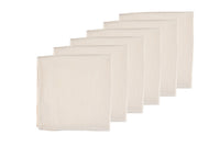 Serviette de table - 6 pièces - Lin et coton blanc crème