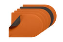 Set de table rectangovale réversible - 6 pièces - Cuir recyclé orange et chocolat