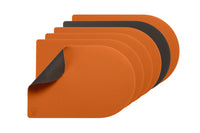Set de table rectangovale réversible - 6 pièces - Cuir recyclé orange et chocolat