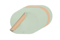 Set de table ovale réversible - 6 pièces - Cuir recyclé rose pâle et vert pâle