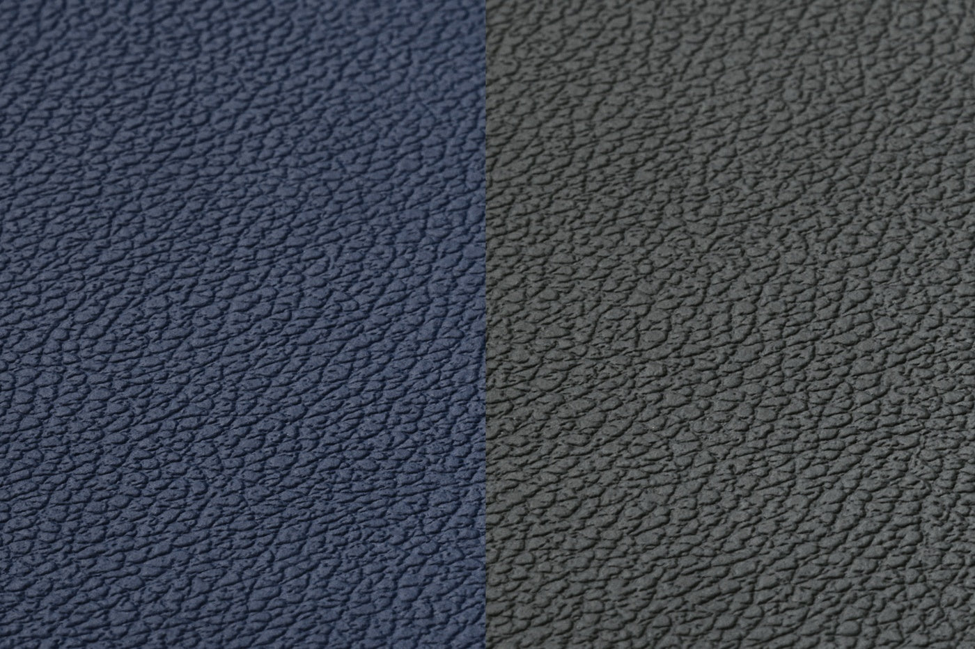 Set de table rectangulaire réversible - 6 pièces - Cuir recyclé bleu nuit et gris anthracite