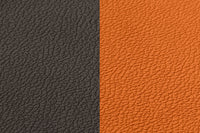 Set de table rectangulaire réversible - 6 pièces - Cuir recyclé orange et chocolat