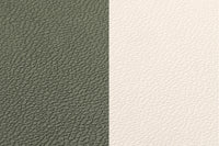 Set de table curve réversible - 6 pièces - Cuir recyclé blanc crème et vert de gris