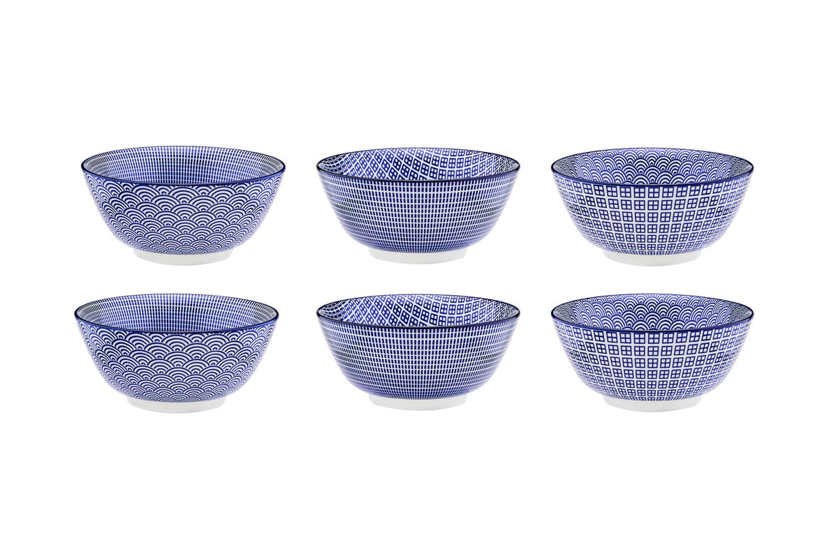 Bol PATTERN Ø15cm - 6 pièces - Dark blue