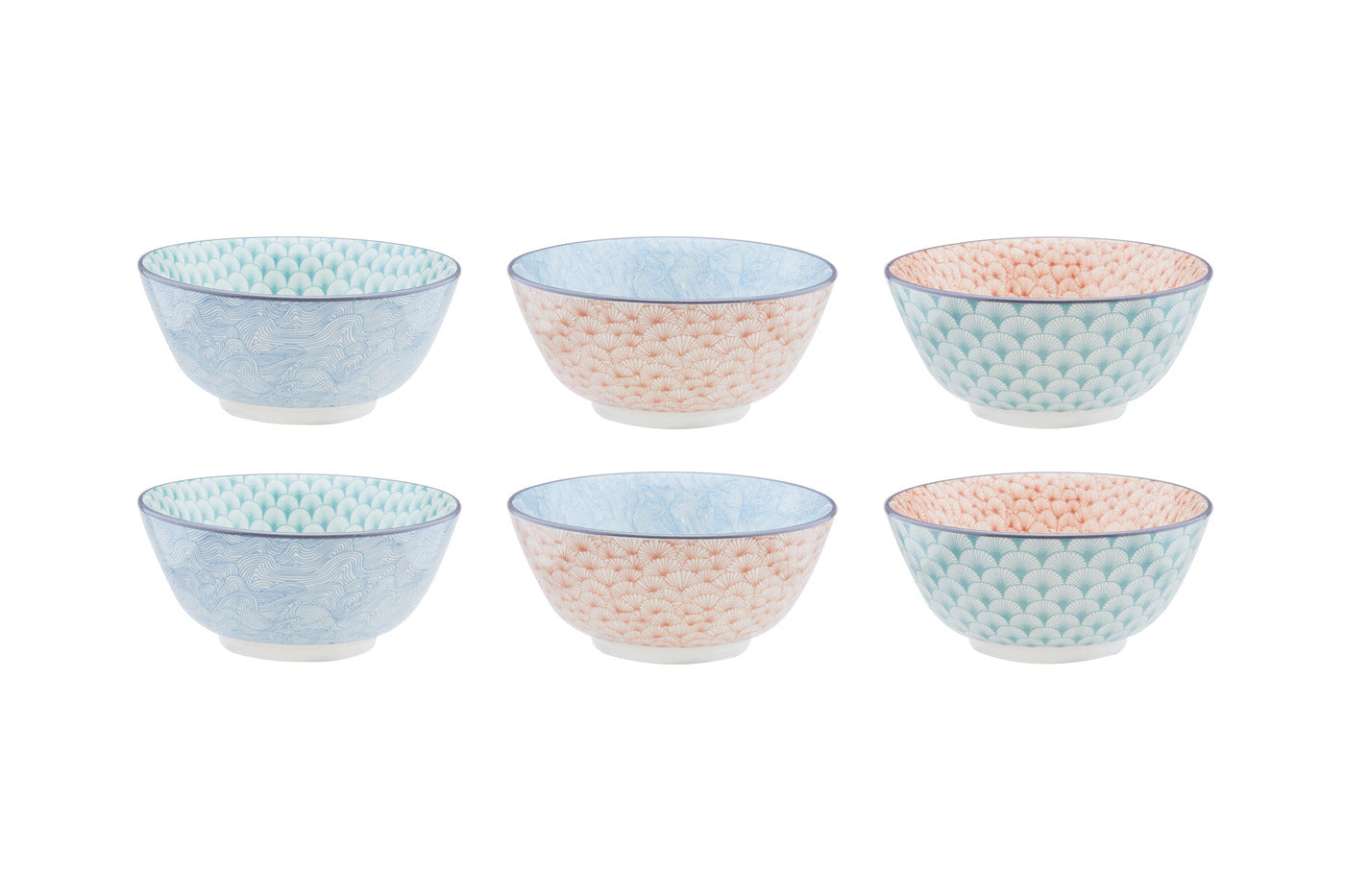 Bol PATTERN Ø15cm - 6 pièces - Pastel