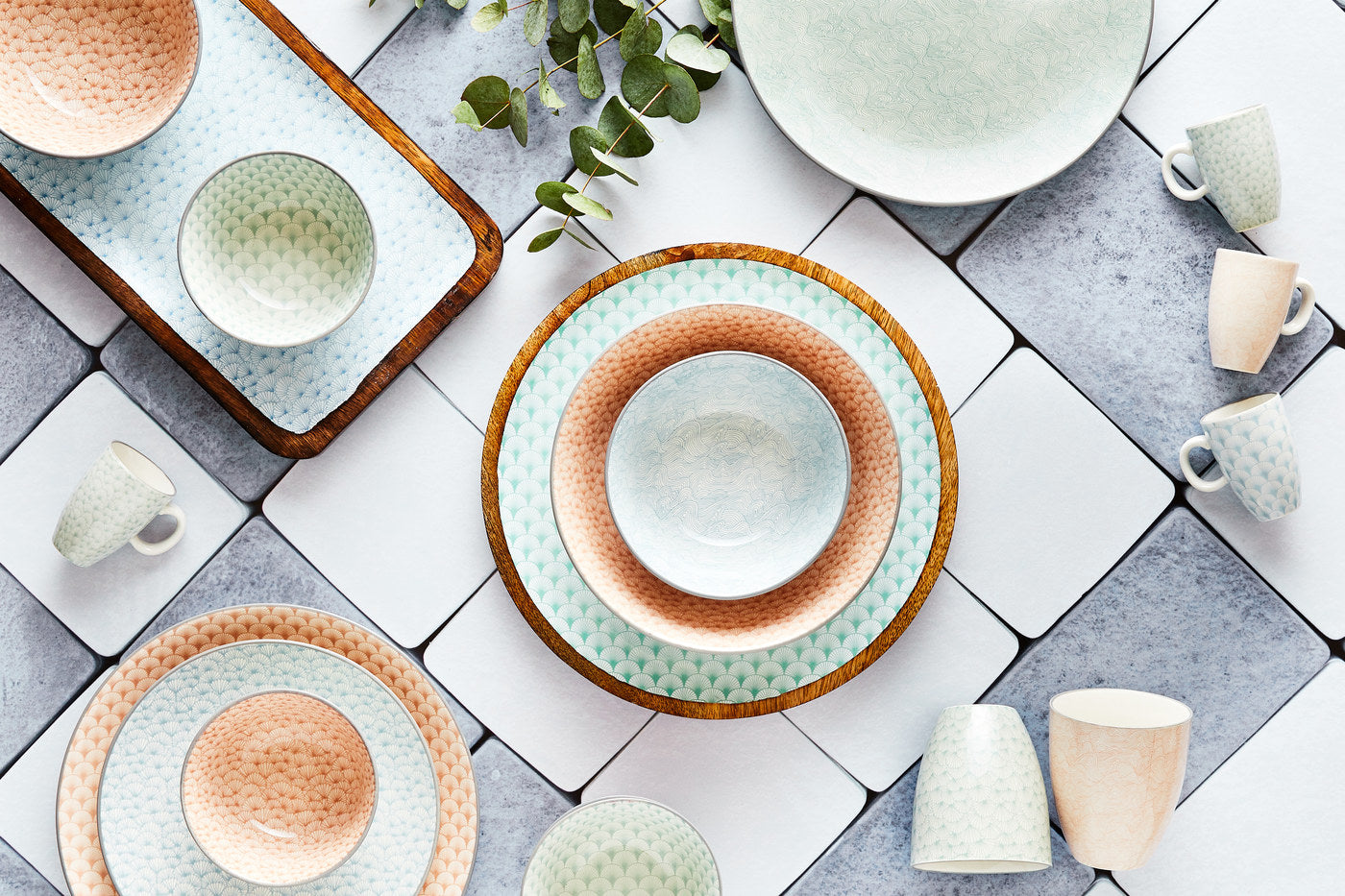 Mug PATTERN 30cl - 6 pièces - Pastel