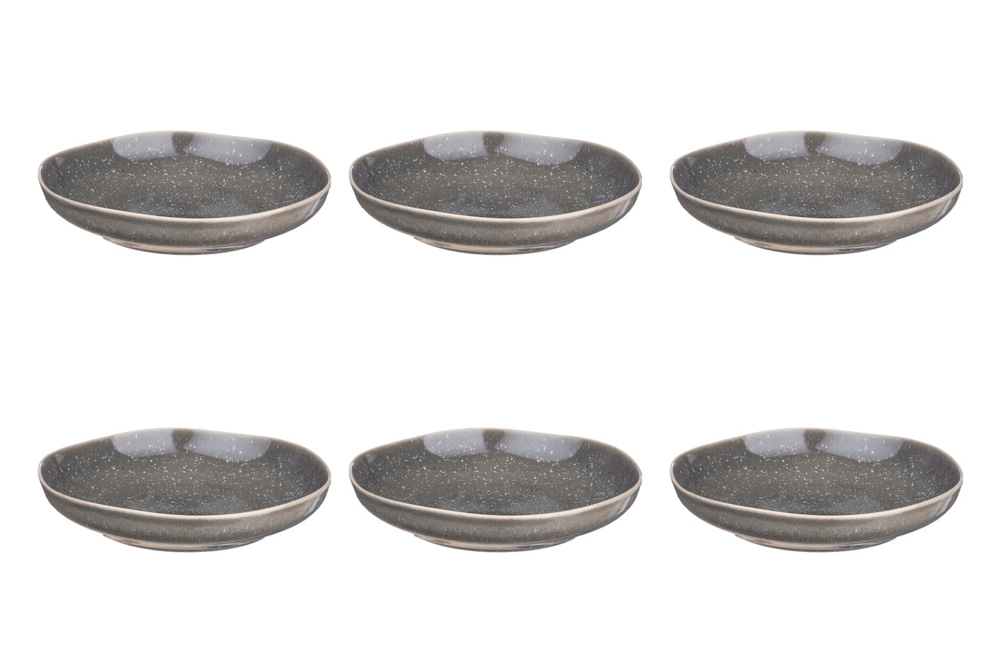 Assiette creuse STELLAR Ø22,5cm - 6 pièces - Gris béton