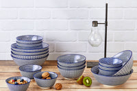 Bol PATTERN Ø12cm - 6 pièces - Dark blue