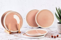 Assiette OXYGEN Ø21,5cm - 6 pièces - Rose poudre